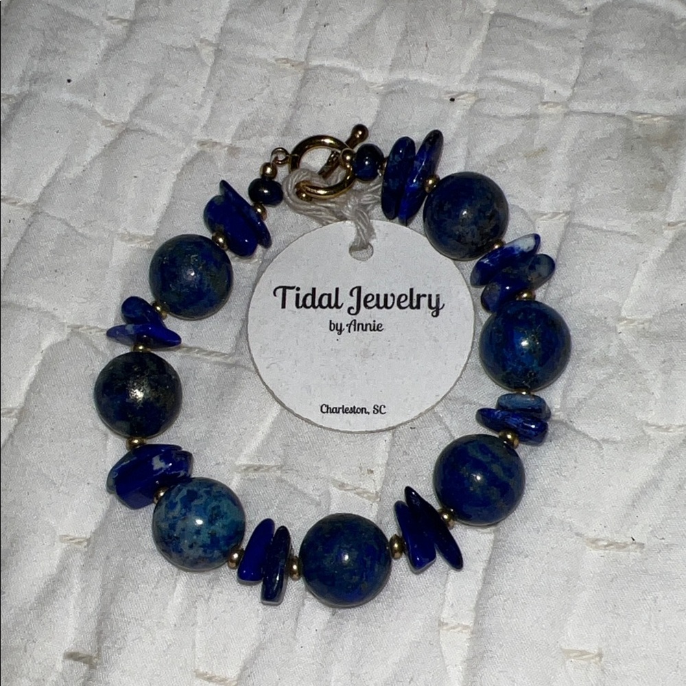 Blue Lapis 14 kit gold fill Bracelet